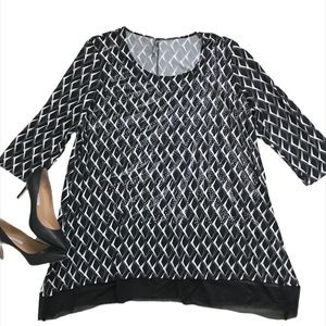 Bleeker & McDougal dressy black and white top